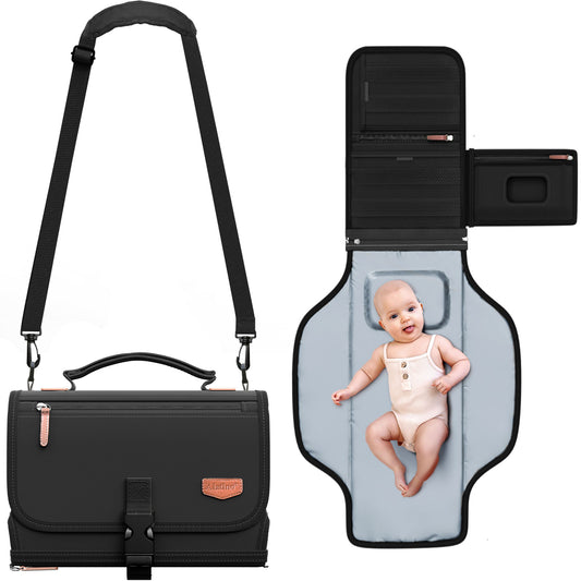 Portable Diaper Changing Pad for Baby(Black)
