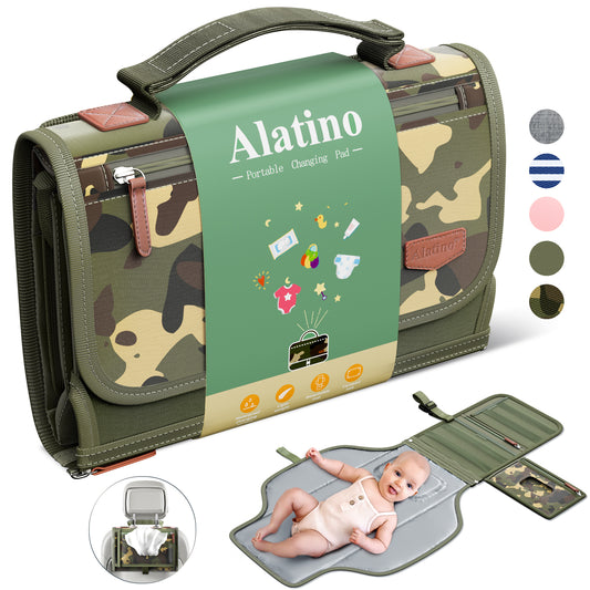 Portable Diaper Changing Pad for Baby(Green Camo)
