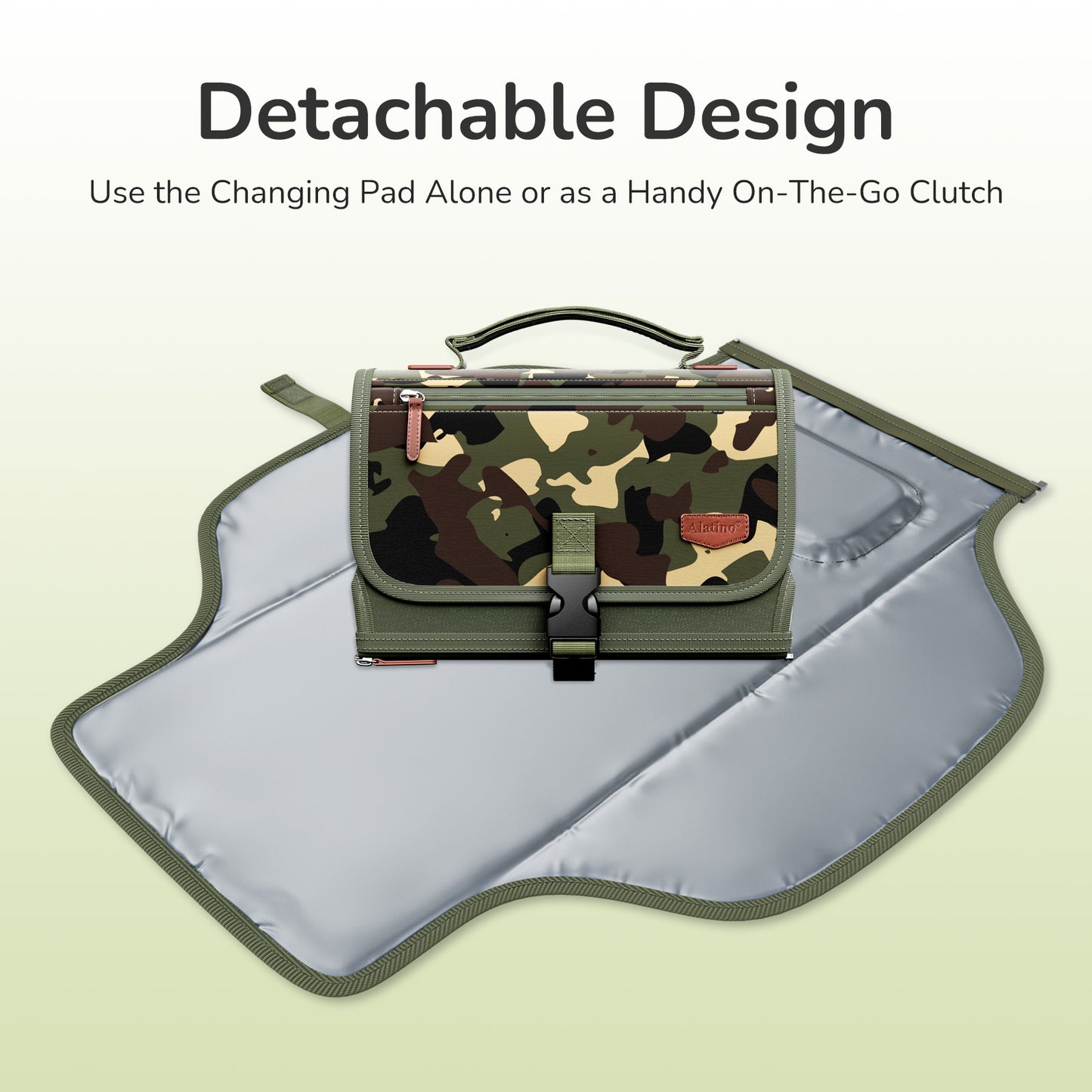 Portable Diaper Changing Pad for Baby(Green Camo)